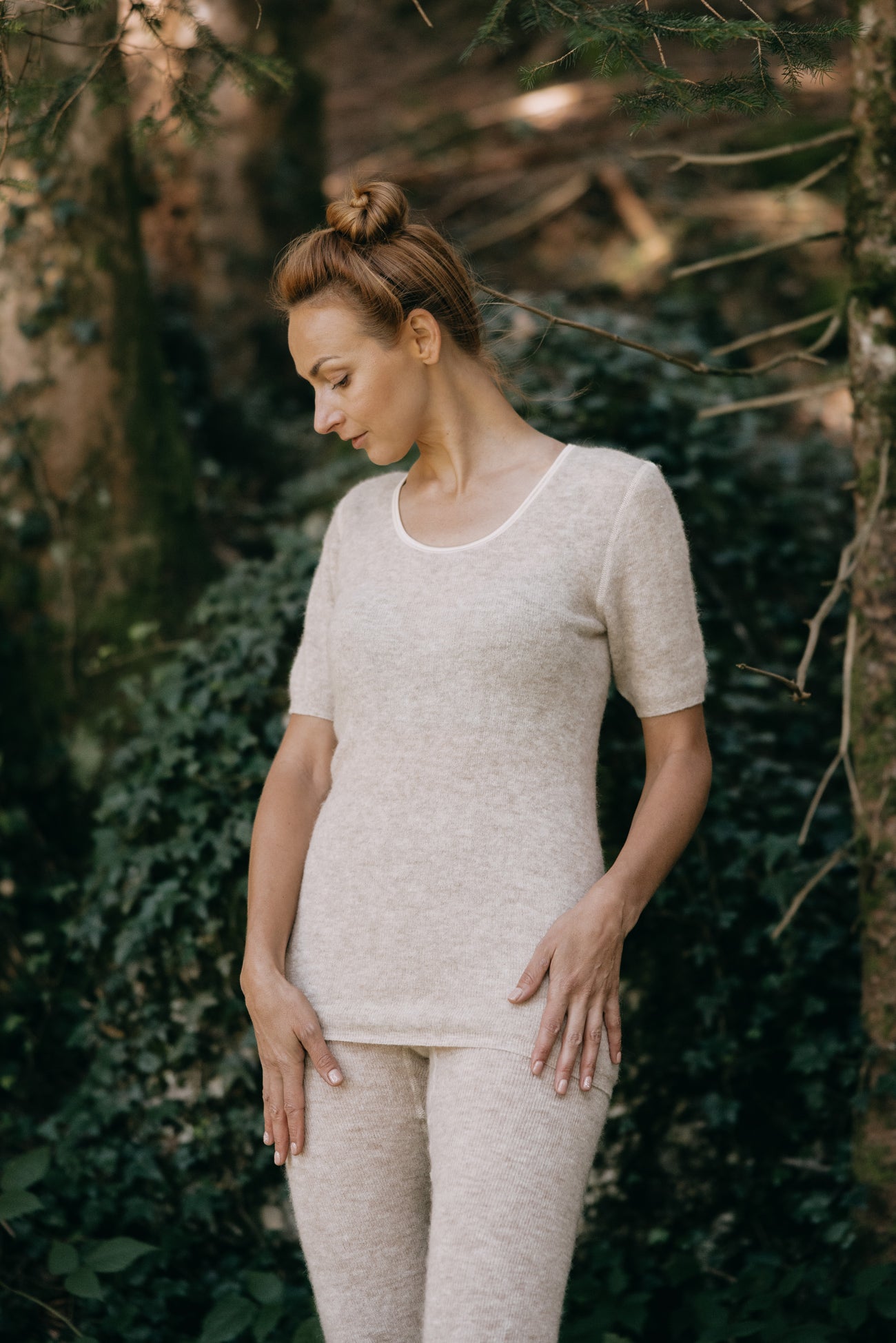 Damen Hemd halbarm - Alpaka