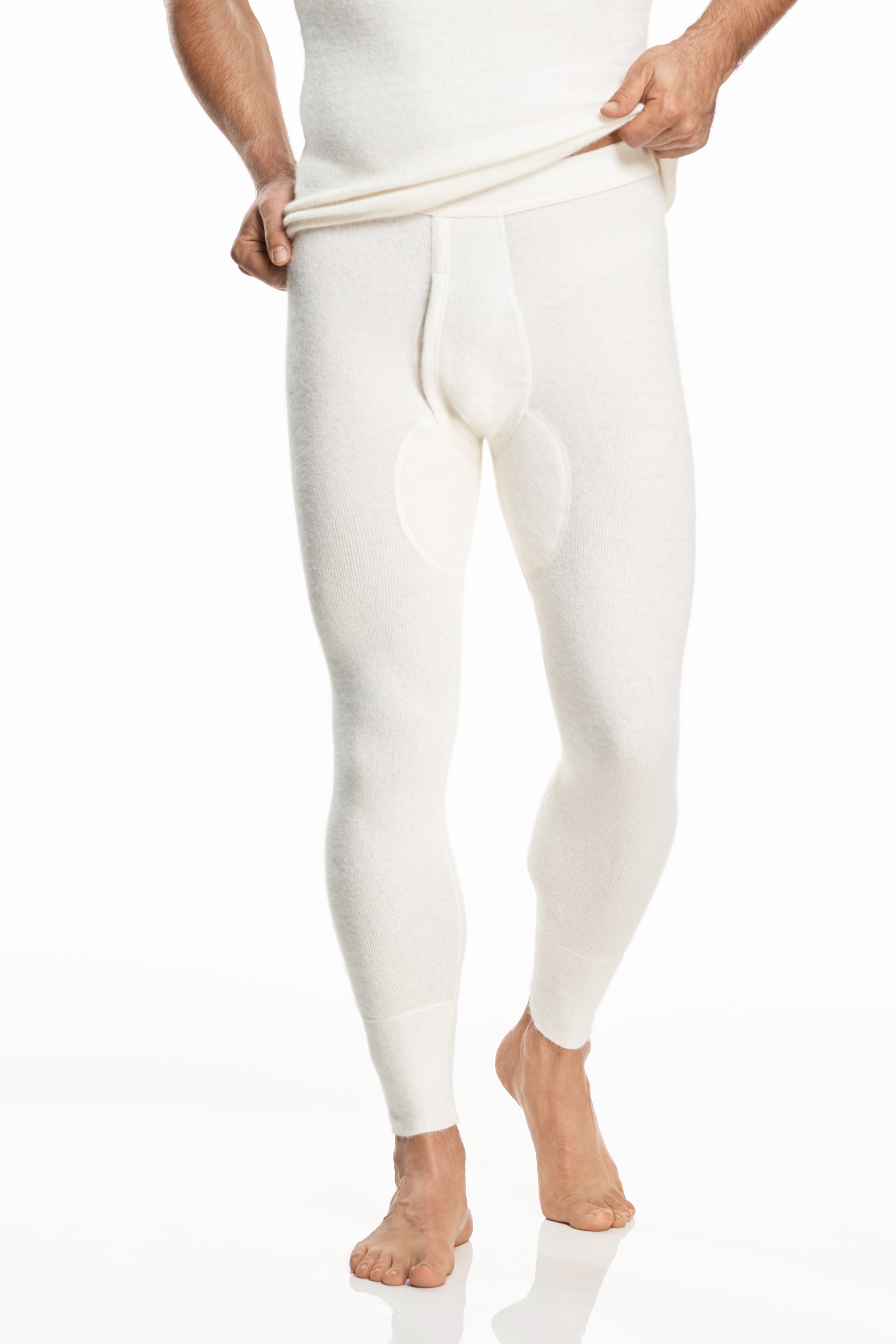 Herren Hose lang mit Eingriff aus 100% Angora für natürliche Wärme.