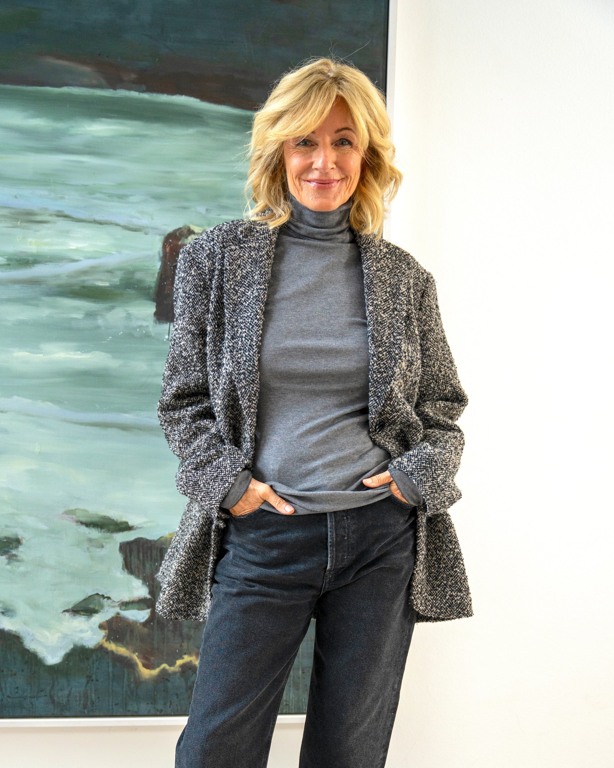 Women's turtleneck - cashmere - silk