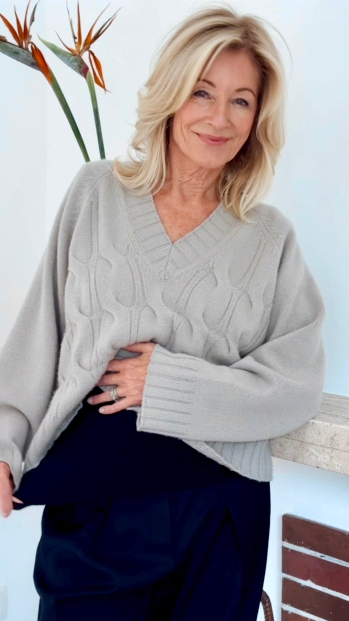 Model mit Rückenwärmer