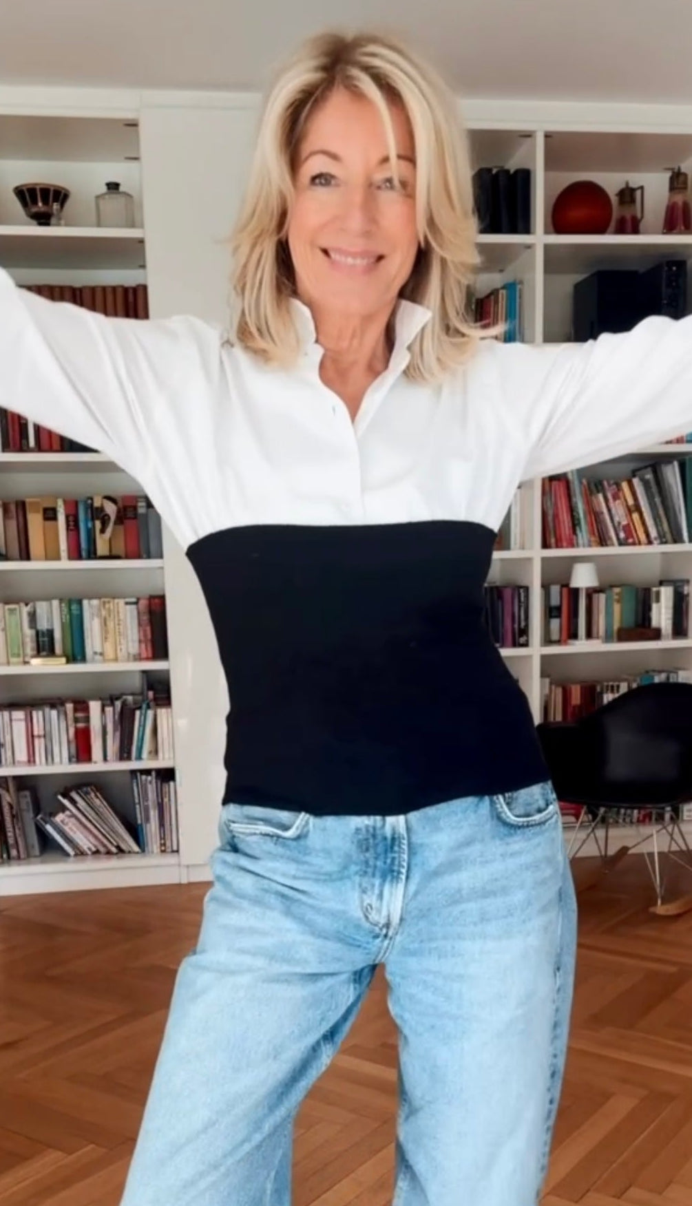 Model mit Rückenwärmer