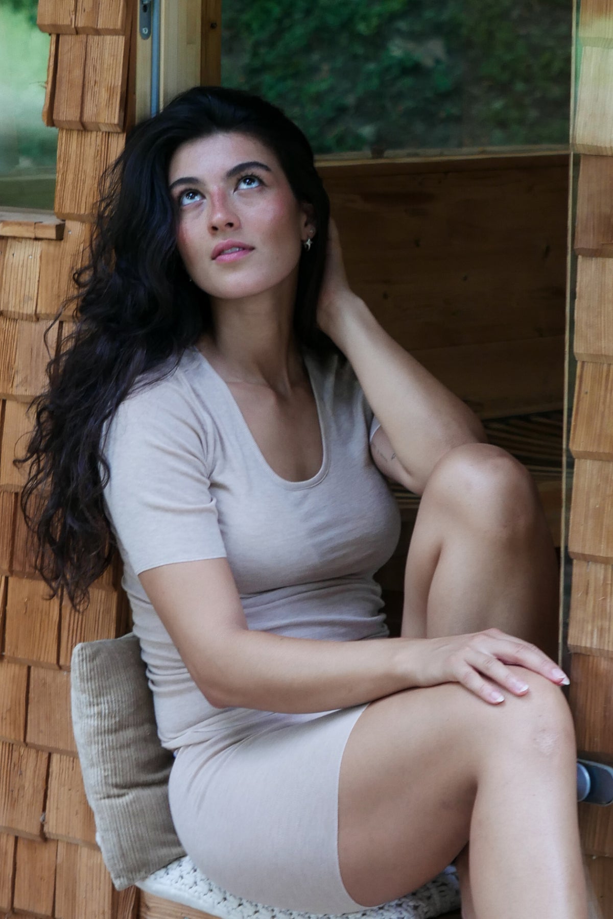 Damen Hemd halbarm - Merino - Tencel