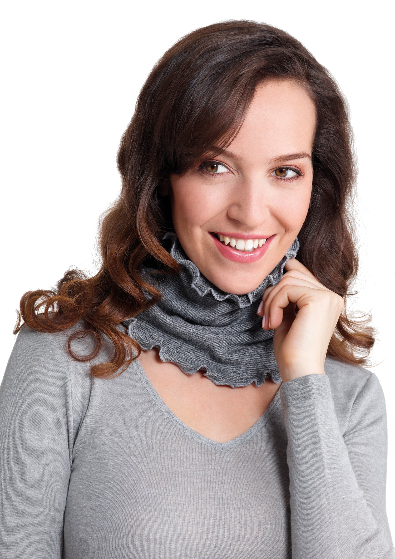 Halswärmer mit Angora, elegant und wärmend für vielseitigen Einsatz.