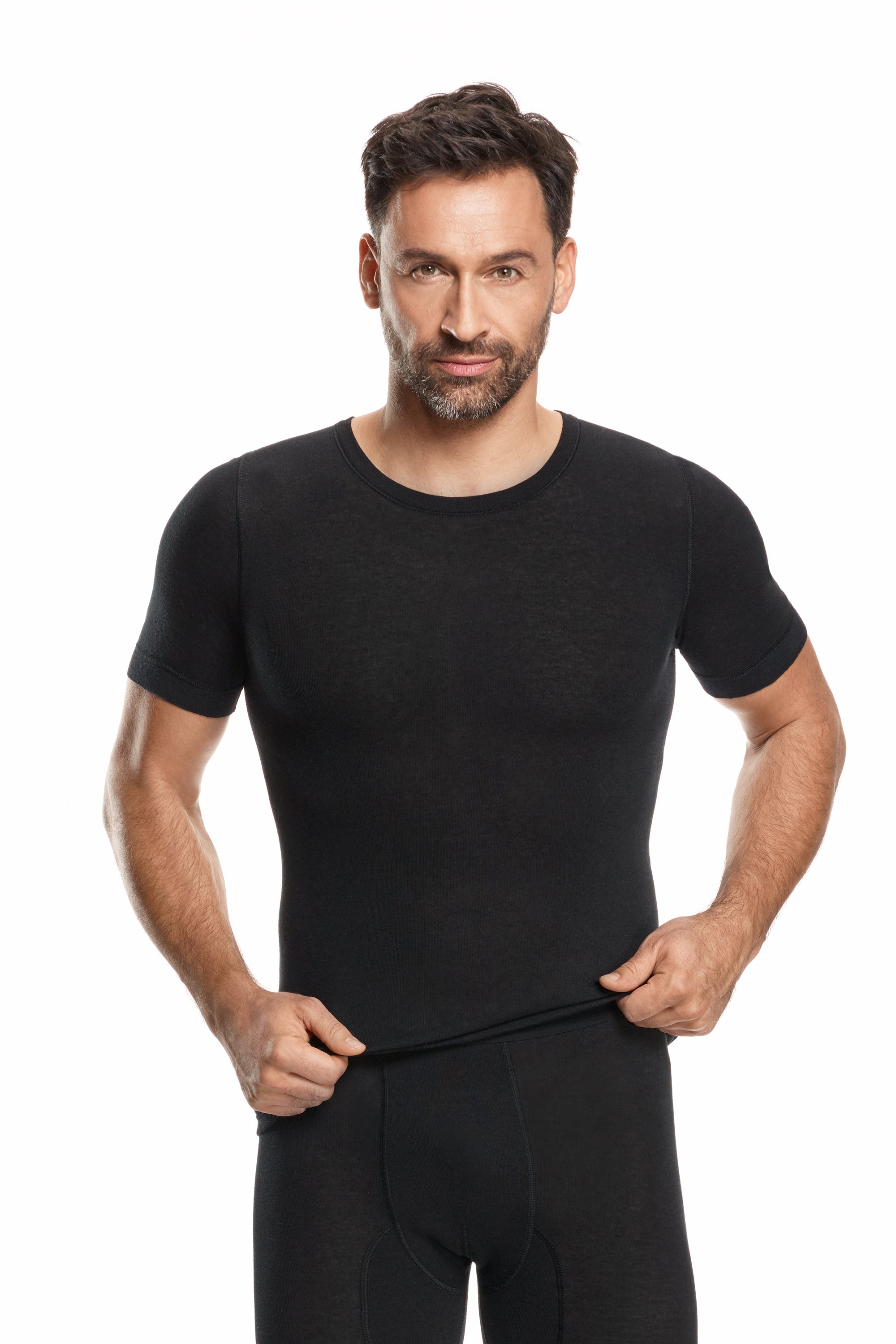 Herren Halbarm-Shirt aus 100% Merinowolle, funktional und komfortabel