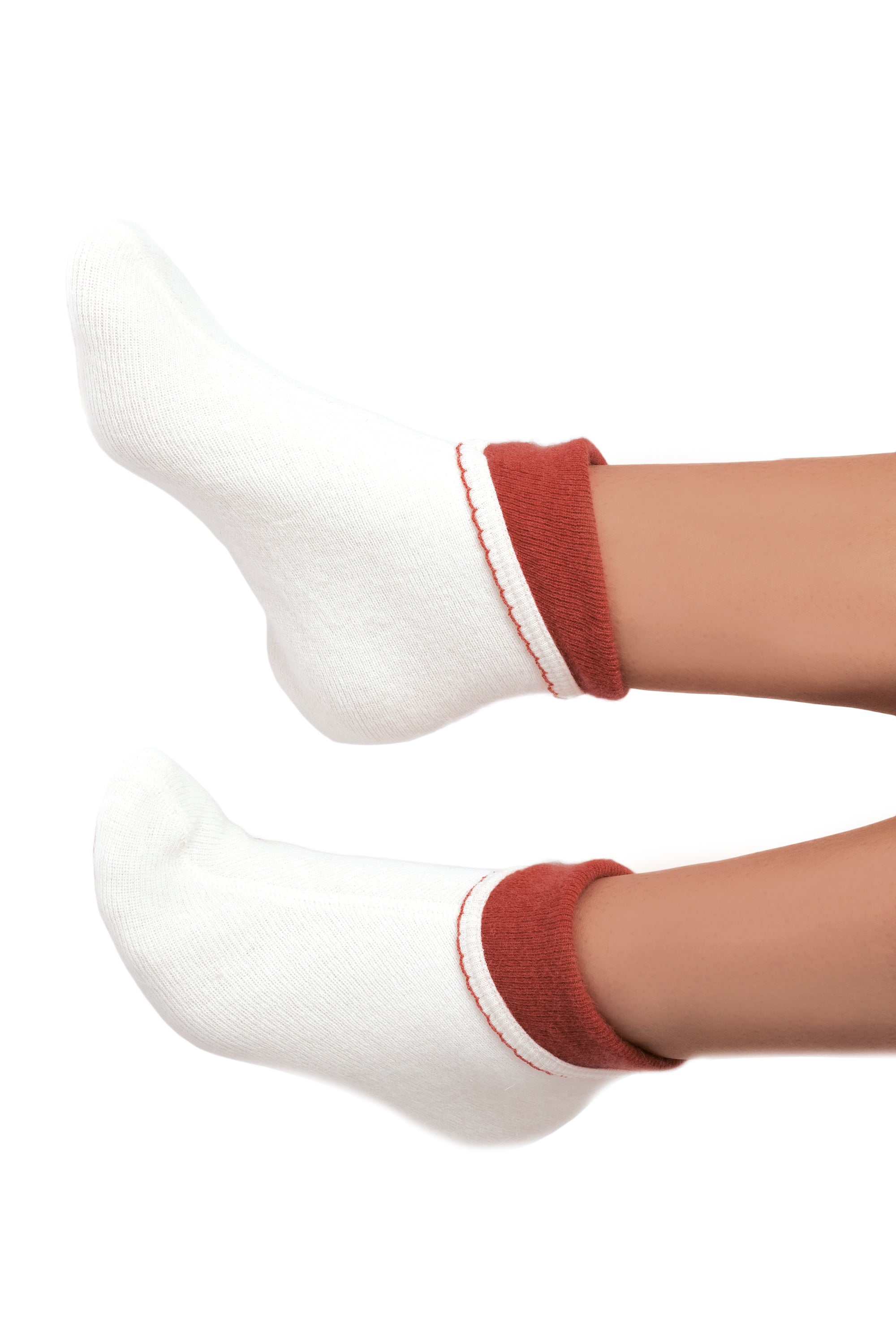 Bettschuhe - Bettdinger mit Umschlag aus Angorawolle für warme Füße.