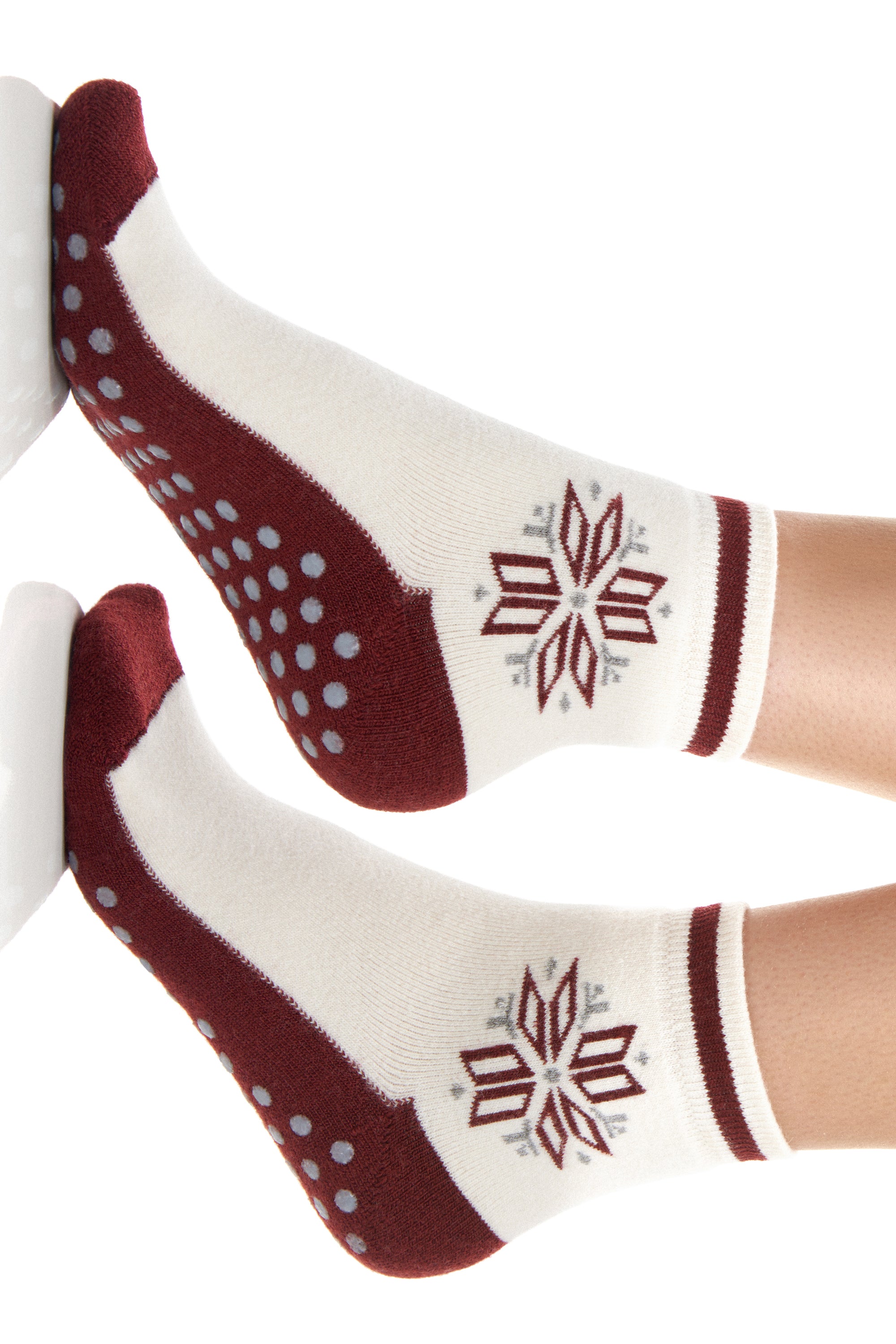 Überziehsocken - Überdinger Schneeflocke aus Angorawolle mit Rutschstoppern.